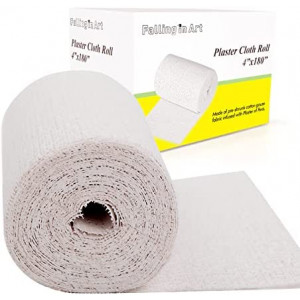 Falling in Art Plaster Cloth Rolls, 500gsm Plaster Strip, Plaster Gauze Bandages for Craft Projects, Mask Making, Belly Casts, Body Molds, 4inch x180inch, Single roll