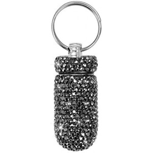 Portable Pill Case Pill Container Waterproof Pill Holder with Keychain Bling Pill Box Medicine Dispenser Bottle Storage for Outdoor Camping Travel (Grey)