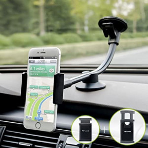 Car Phone Mount, Newward 2-in-1 Long Arm Windshield Dashboard Cell Phone Holder for Car Compatible with iPhone 13/12 Pro/11/Xs/XR/X/8 Plus/8/7/6, Galaxy S20/S10/S9/S9 /Note 10/S8, Huawei and More