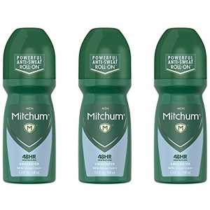 Mitchum Roll-On Antiperspirant and Deodorant for Men, Unscented, 3.4 Fluid Ounce (Pack of 3)