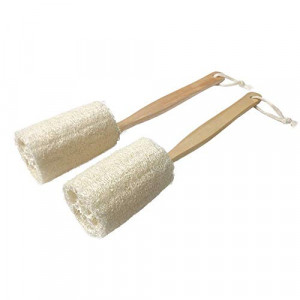 2 Pack loofah Sponge Back Scrubber, exfoliating Bath Sponge on Stick Shower Scrubber for Body Suitable for Men and Women
