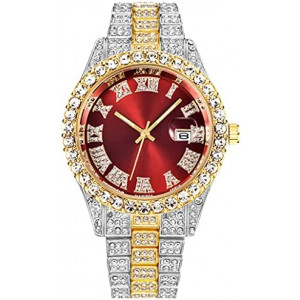Unisex Crystal Watch Fashion Diamond Watch Mens Womens Full Iced-Out Watches Luxury Diamond Bracelet Watch