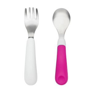 OXO Tot Fork & Spoon Set, Pink