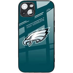 for Eagles 6.1 Inch Tempered Glass Phone Case Compatible with iPhone 13.