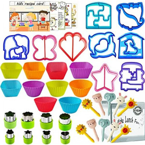 Sandwich Bread Cutters Shapes Set for Kids Vegetables Fruits Cheese Shapes Mold Supplies Crust Lunchbox and Bento Box