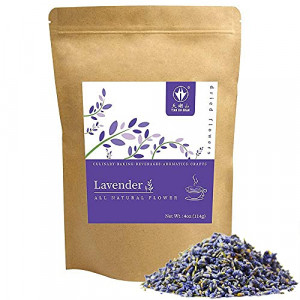 TIAN HU SHAN Dried Lavender Flower Buds, Culinary Food Grade for Baking, Fresh Fragrance, 4 Ounce, Packing in Bulks by Kraft Bag