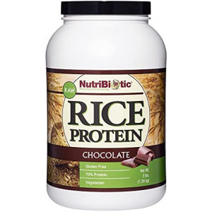 NutriBiotic – Chocolate Rice Protein, 3 Lb (1.36kg) | Low Carb, Vegetarian & Keto-Friendly Raw Protein Powder | Grown & Processed without Chemicals, GMOs or Gluten | Easy to Digest & Nutrient-Rich