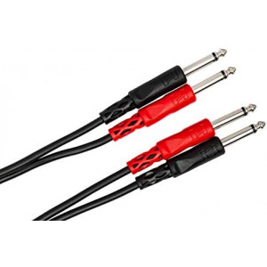 Hosa CPP-202 Dual 1/4" TS to Dual 1/4" TS Stereo Interconnect Cable, 2 Meters