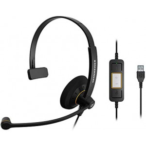 Sennheiser SC 30 USB ML (504546) - Single-Sided Business Headset | For Skype for Business | with HD Sound, Noise-Cancelling Microphone, & USB Connector (Black)