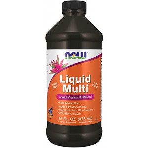 NOW Supplements, Liquid Multi, Fast Absorption, Liquid Vitamin & Mineral, Wild Berry Flavor, 16-Ounce