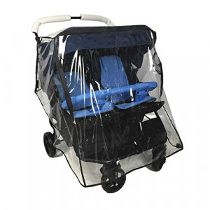 Stroller Rain Cover,Universal Rain Cover for Side by Side Baby Stroller, Double Stroller Cover for Rain and Wind,Baby Outdoor Activities Accessories.