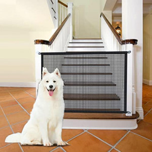 Baby Gate for Stairs No Drilling - 43.3" W x 28.3" H Retractable Dog Gate Baby Gate for The House Mesh Baby Gate for Stair No Drilling Pet Gate Puppy Gate for Stairs & Doorways