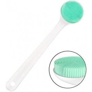 Silicone Bath Body Brush Exfoliator, Back Brush Scrubber Long Handle for Shower with Soft Bristles, Shower Brush Scrubber for Body Men and Women, BPA Free, Non-Slip