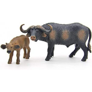 Kolobok - Safari Animals Action Figures - Wild Bulls - Zoo Animals Educational Toys -2 pcs Playset