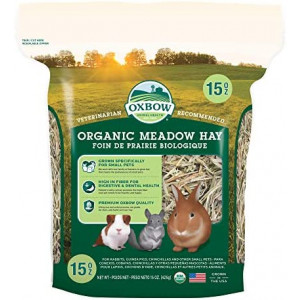 Oxbow Animal Health Organic Meadow Hay - All Natural Hay for Rabbits, Guinea Pigs, Chinchillas, Hamsters & Gerbils