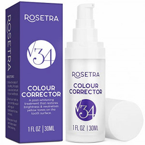 ROSETRA V34 Colour Corrector, Purple Teeth Whitening, Tooth Stain Removal, Teeth Whitening Booster, Purple Toothpaste, Colour Correcting, Tooth Colour Corrector (1pcs Purple), 1 Fl Oz (Pack of 1)