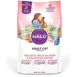 Halo Adult Dry Cat Food, Wild Salmon & Whitefish