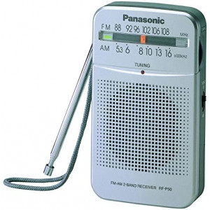 Panasonic RF-P50d Pocket AM/FM Radio Silver RF-P50D