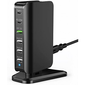 USB C Charging Station, Nexwell 66W 6-Ports PD & QC Multiport USB Desktop Charger, Portable 6 in 1 Fast Charging Hub for iPhone 13 12 Pro Max, iPad Series, Samsung Galaxy, iPods, Smartphones and More