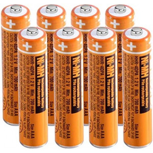 NI-MH AAA Rechargeable Battery 1.2V 700mah 8-Pack HHR-4DPA AAA Batteries for Panasonic Cordless Phones, Remote Controls, Electronics