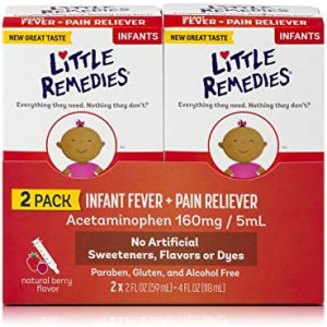 Little Remedies Infant Fever & Pain Reliever, Natural Berry Flavor, 2 fl oz, 2 Pack