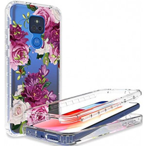 Moto G Play 2021 Case, Motorola XT2093DL Case, Motorola G Play 2021 Case for Girly Women Floral Clear Shockproof Protective Phone Case for Moto G Play 2021