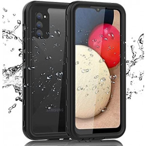 Samsung Galaxy A02S Waterproof Case with Built-in Screen Protector Dustproof Shockproof Drop Proof Heavy Duty Phone Case, Rugged Full Body Underwater Protective Cover for Samsung Galaxy A02S - Black