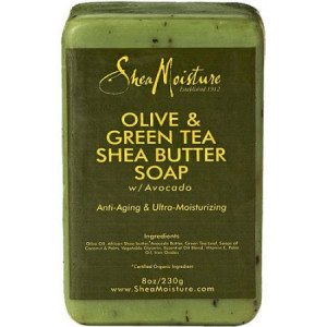 SheaMoisture Olive & Green Tea Shea Butter Soap, Anti Aging & Ultra Moisturizing, 8 oz