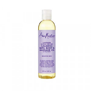 SheaMoisture Bath, Body & Massage Lotion & Oil Moisturizer for Sensitive Skin Lavender Wild Orchid Shea Butter 8 oz