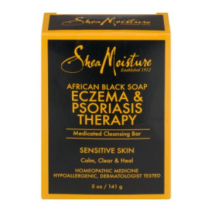 Shea Moisture African Black Soap Eczema & Psoriasis Therapy Medicated Cleansing Bar, 5.0 OZ
