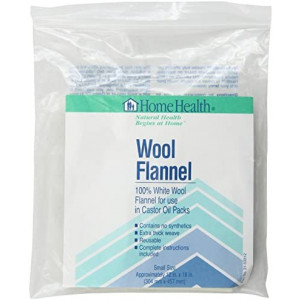 Home Health Wool Flannel - Small Size, 12" x 18" - 100% White Wool, Extra Thick Weave, Unbleached, No Synthetics, For Castor Oil Packs, Reusable - Cruelty-Free, Eco-Friendly