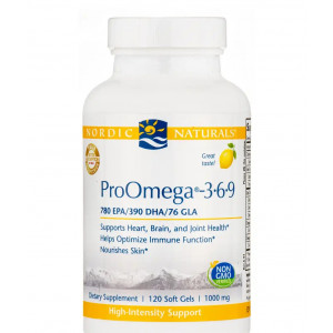 Nordic Naturals ProOmega-3.6.9 1000 mg, Lemon Flavor - 120 Soft Gels