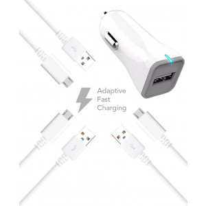 Ixir Samsung Galaxy Note Charger Micro USB 2.0 Cable Kit by Ixir - (Car Charger + 3 Cables) True Digital Adaptive Fast Charging for up to 50% faster charging!