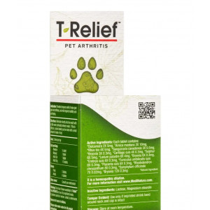 MediNatura T-Relief Pet Arthritis Pain Relief Arnica +12 Powerful Natural Medicines Help Reduce Hip & Joint Pain, Soreness & Stiffness - Vet Approved, Fast-Acting Soother for Dog & Cat - 90 Tablets
