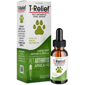 MediNatura T-Relief Pet Arthritis Pain Relief Arnica +12 Powerful Natural Medicines Help Reduce Hip & Joint Pain, Soreness & Stiffness - Fast-Acting, Alcohol-Free Soother for Dog & Cat - 1.69 oz