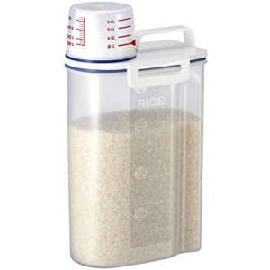 Asvel 7509 Rice Container Bin with Pour Spout Plastic Clear 2KG
