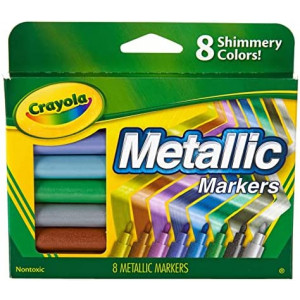Crayola Metallic Markers, 8 Count, Colors May Vary