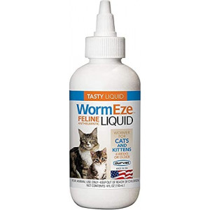 Durvet Wormeze Feline Liquid Wormer for Cats & Kittens 4oz.… (New - 4 Fl Oz (Pack of 1))