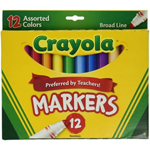 CRAYOLA MARKERS CONICAL TIP 12/SET