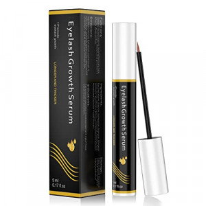 Premium Eyelash Growth Serum - 5ml Eyelash Enhancer & Natural Non-Irritating Eyelash Serum for Thicker Eyelashes Faster Growth Healthier (black)