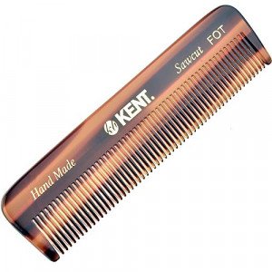 Kent A FOT Handmade All Fine Tooth Saw Cut Beard Comb - Pocket Comb and Travel Comb - Styling Comb or Wet Comb for Fine or Thinning Hair, Beard Care, and Hair Care for the Essential Kent Beard Kit