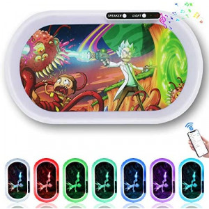 Speaker Led Tray Compatible with Bluetooth - Lights Dancing with Music,7 Colors Party Mode Rechargeable with Smooth Rounded Edges - Size 13.8”x7.9