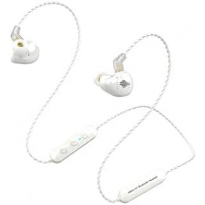 HIDIZS H1 Neckband Sports Bluetooth HiFi Earphones, Dynamic Driver Bluetooth 5.0 Hi Res Headphones with Detachable Cable 2pin 0.78mm for Android Smartphones and Audio Players (White)