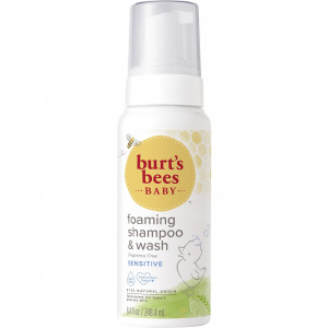 Burt's Bees Baby Sensitive Foaming Shampoo and Wash, Fragrance Free, Tear Free, 8.4 Fluid Ounces