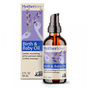 Motherlove Birth & Baby Oil (2 oz) Gentle Lavender-Infused Oil for Perineal, Labor & Baby Massage—Non-GMO, Organic Herbs