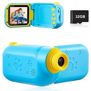 Kids-Camcorder Digital Video Camera Children-DV - Christmas Birthday Gifts for Age 3 4 5 6 7 8 9 , Kids Portable Sport DV for Toddler Toy with 32GB SD Card & 2.4" Screen-Blue