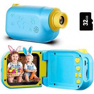 Engpure Kids Camera, Kids Video Camcorder 1080P 2.4 inch IPS Screen Camera Toys for 3-10 Years HD Children Videos Recorder for Boys Girls Toys, with 32GB Micro SD Card (Blue)