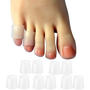 Hoogoo 10 Pack Pinky Toe Sleeves Protectors, Toe Covers, Protect Toe from Rubbing, Ingrown Toenails, Corns, Blisters, Hammer Toes and Other Painful Toe Problems