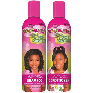 African Pride Dream Kids Olive Miracle Detangling Shampoo and Conditioner Combo Set