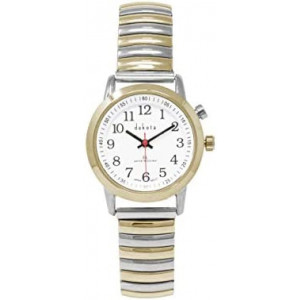 Dakota Ladies Nurse Easy to Read Moonglow Dial Stainless Steel Expansion Stretch Band Water Resistant Watch